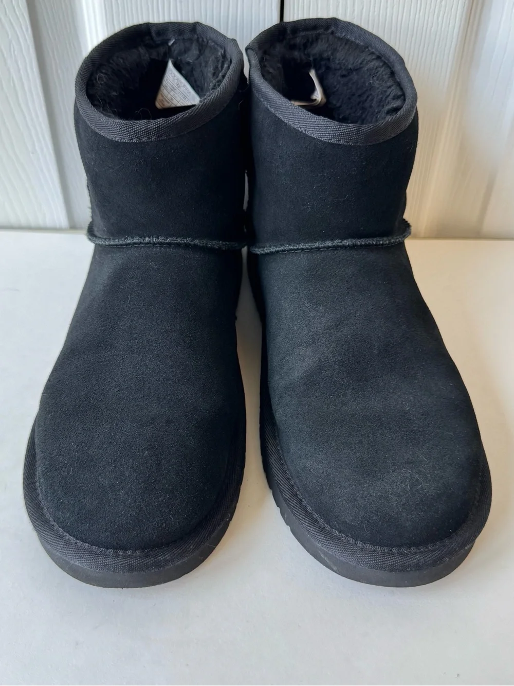 Koolaburra by Ugg Koola Mini II Size 8 Black Suede Leather Faux Fur Winter Boots